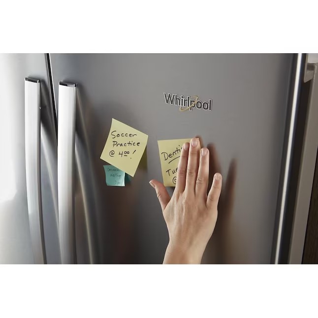 Whirlpool 24,5 kuutiojalan (7,3 kuutiometrin) 4-ovinen ranskalainen ovijääkaappi jääpalakoneella (sormenjälkiä hylkivä ruostumaton teräs) ENERGY STAR