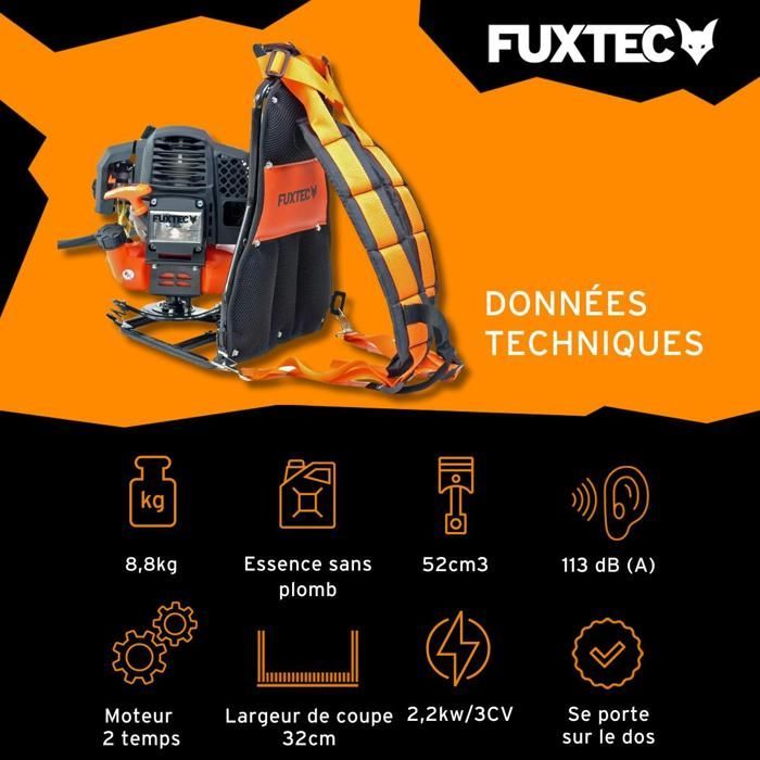 FUXTEC FX-MS152T 52cc 3HP Backpack Petrol Brushcutter