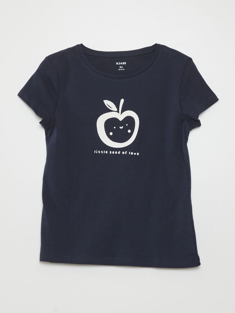 Camiseta estampada de manga corta - AZUL