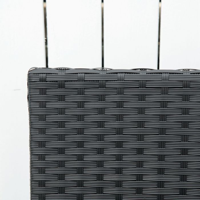MIVRAY Banc de Jardin 2 Places avec Dossier en Résine Tressée pour Terrasse et Balcon en Acier Noir 122 × 60 × 87 cm