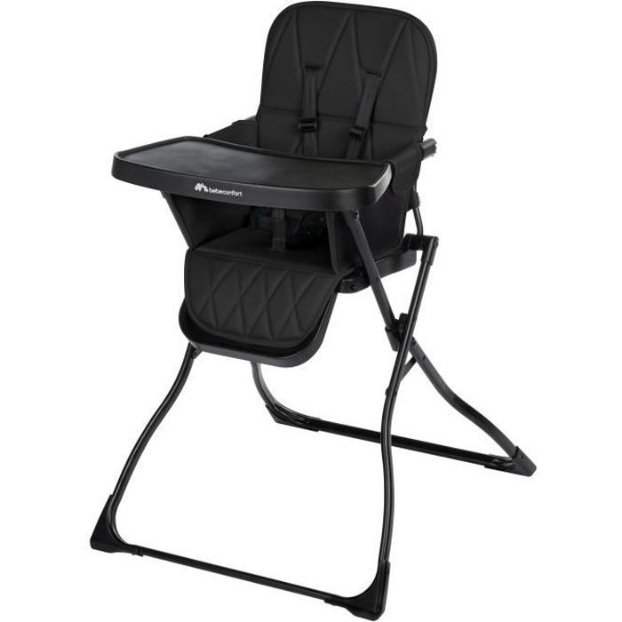 BEBECONFORT LILY Baby high chair, ultra-compact and lightweight, optimal comfort, from 6 months to 3 years, up to 15 kg, Tinted graphite