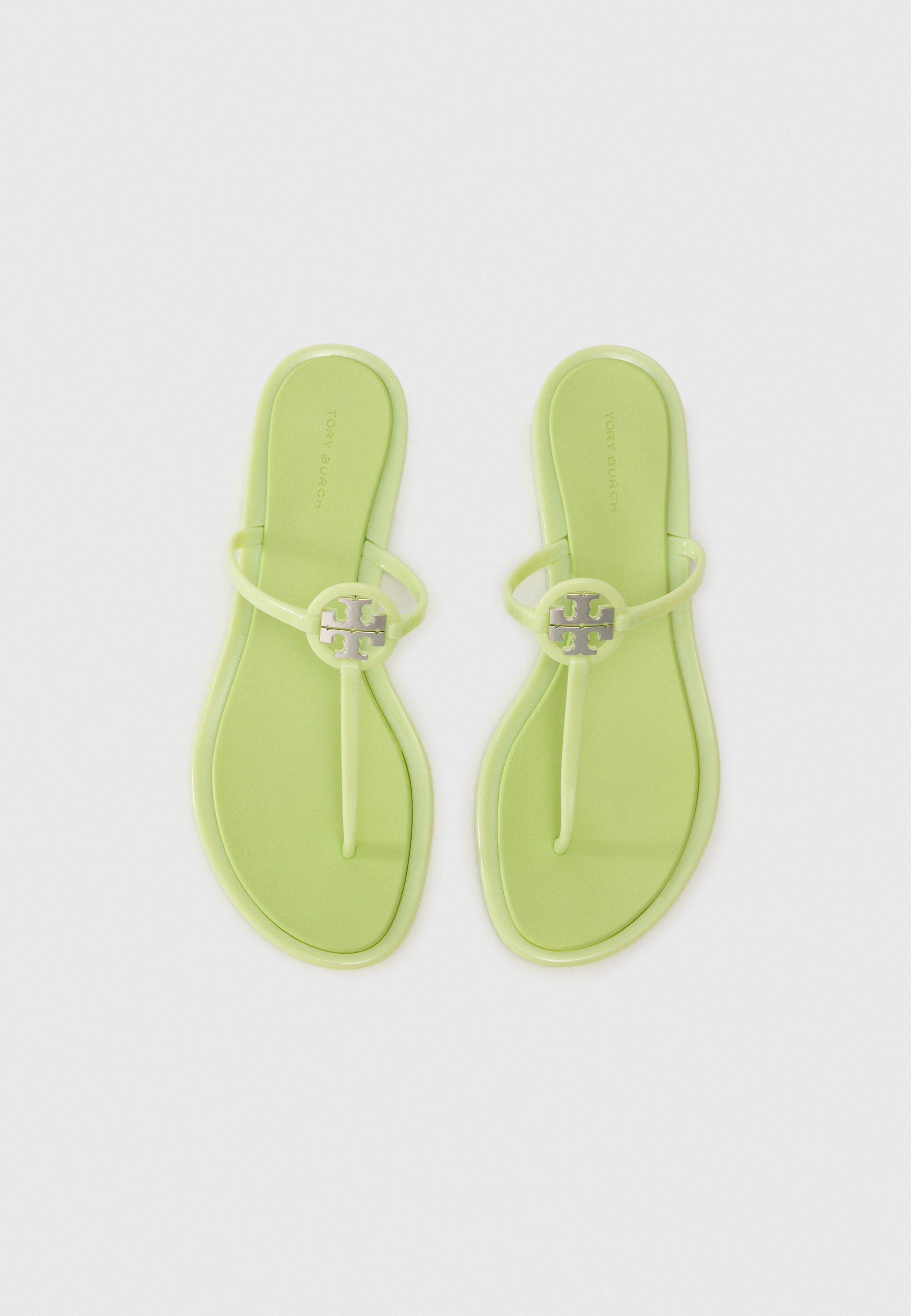 Tory Burch MILLER JELLY - T-Spangen-Sandalen - Gartenminz/Silberfarben