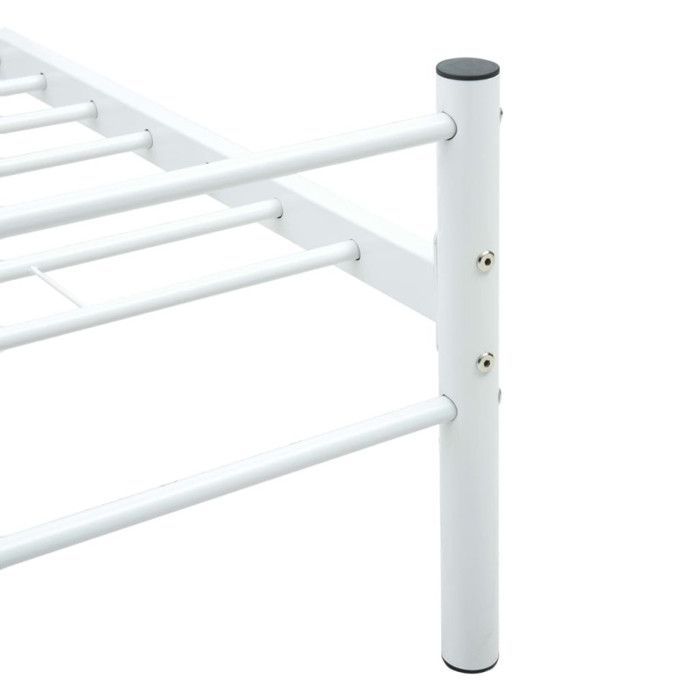 Estructura de cama vidaXL de metal blanco, 160 x 200 cm