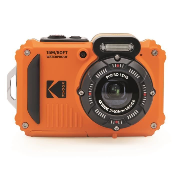 KODAK Pixpro WPZ2 - 16MP Compact Digital Camera, Waterproof to 15m, Shockproof, 720p Video, LCD Screen - Orange