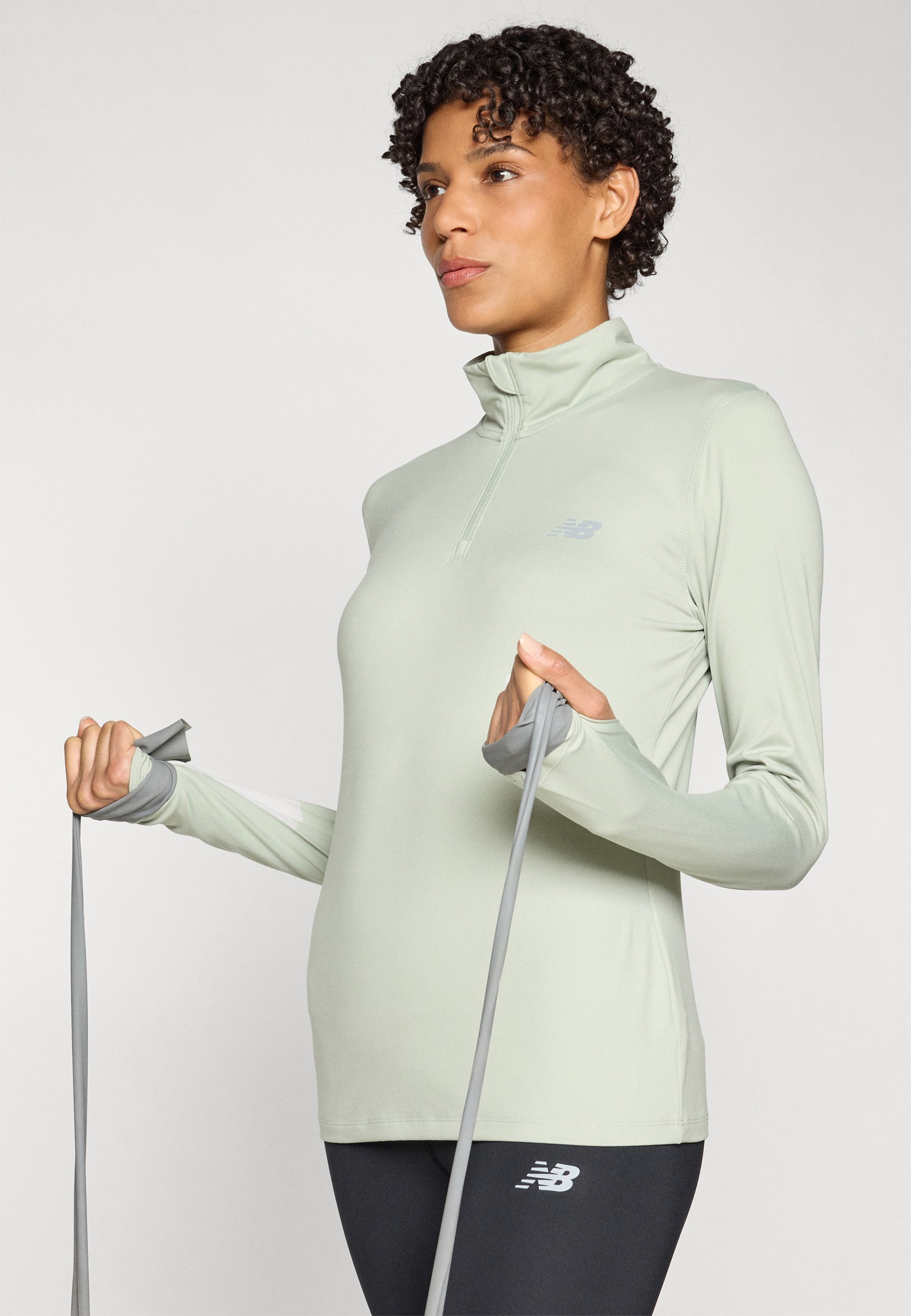 New Balance ESSENTIALS SPACE DYE QUARTER ZIP - Bluzka z długim rękawem - wąż podwiązkowy