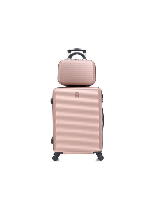 Set di valigie CELIMS da 6 pezzi - ABS - Oro rosa - 4 ruote girevoli a 360°