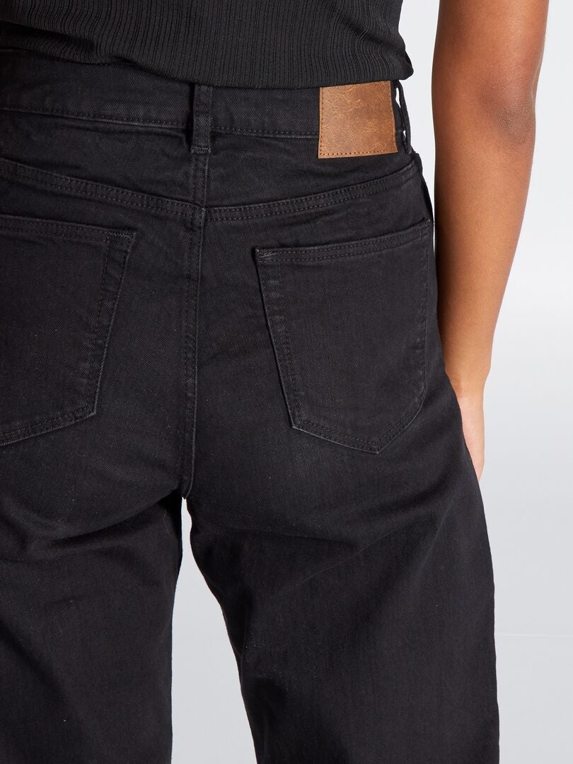 Pantalones vaqueros de talle alto regulares - 38/28L - NEGRO