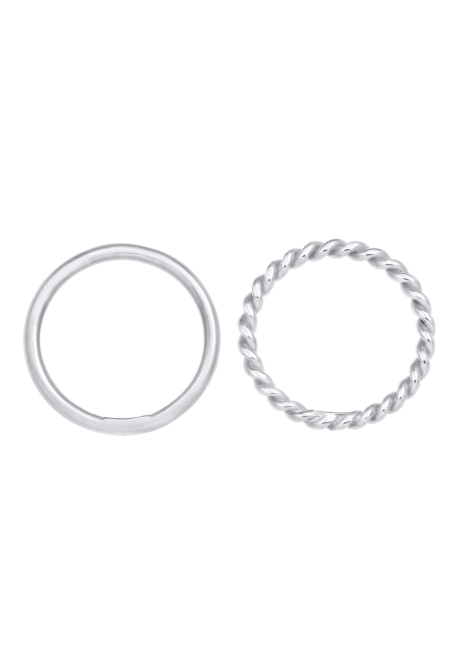 Elli Femmes Twisted Basic Set de 2 en argent sterling 925
