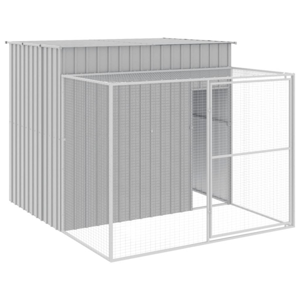 VidaXL buda dla psa Szary 214 x 253 x 181 cm Stal
