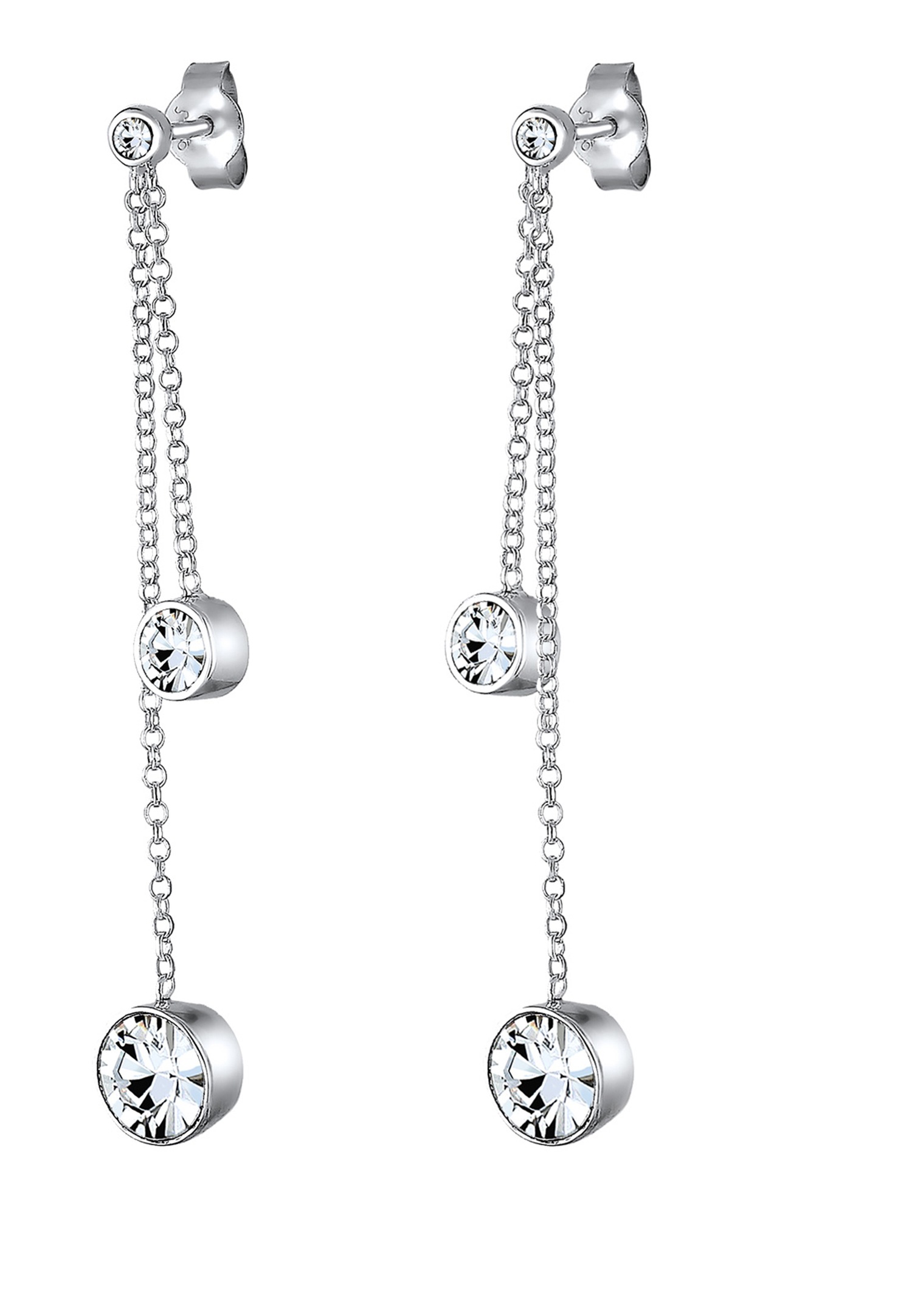 Elli Femmes pendentif d'oreilles filigrane élégant avec cristaux en argent sterling 925