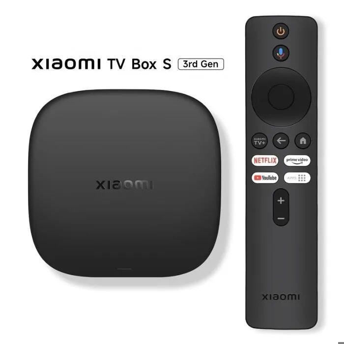 Xiaomi Mi TV Box S di terza generazione, 2 GB di RAM + 32 GB di ROM, ricevitore per streaming 4K Ultra HD, Bluetooth, Wi-Fi 6, nero.