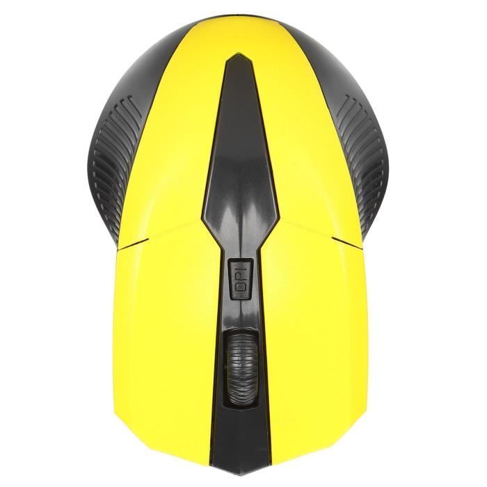 Ratón de ordenador - VVIKIZY - Mini ratón ergonómico con cable - 2,4 GHz - Óptico - Amarillo