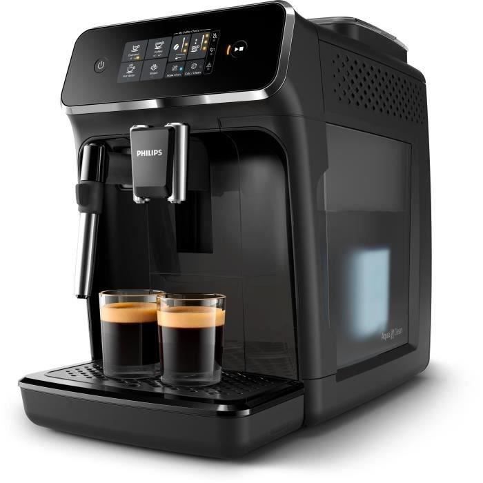 Automatische espressomachine met ingebouwde molen - PHILIPS - EP2225/10 - 1500 W - 275 g bonencapaciteit - Matzwart + 2 AquaClean onderhoudskits