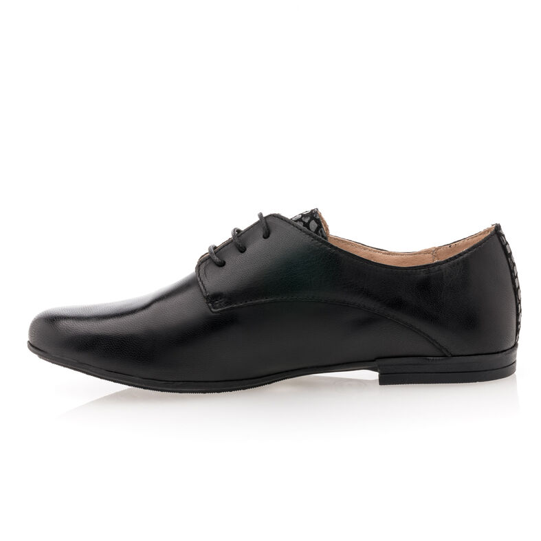 Zwarte veterschoenen voor dames / Derbyschoenen