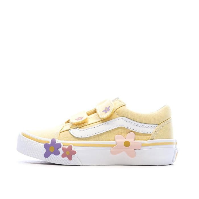 Zapatillas Vans Old Skool V Flower amarillas para niña