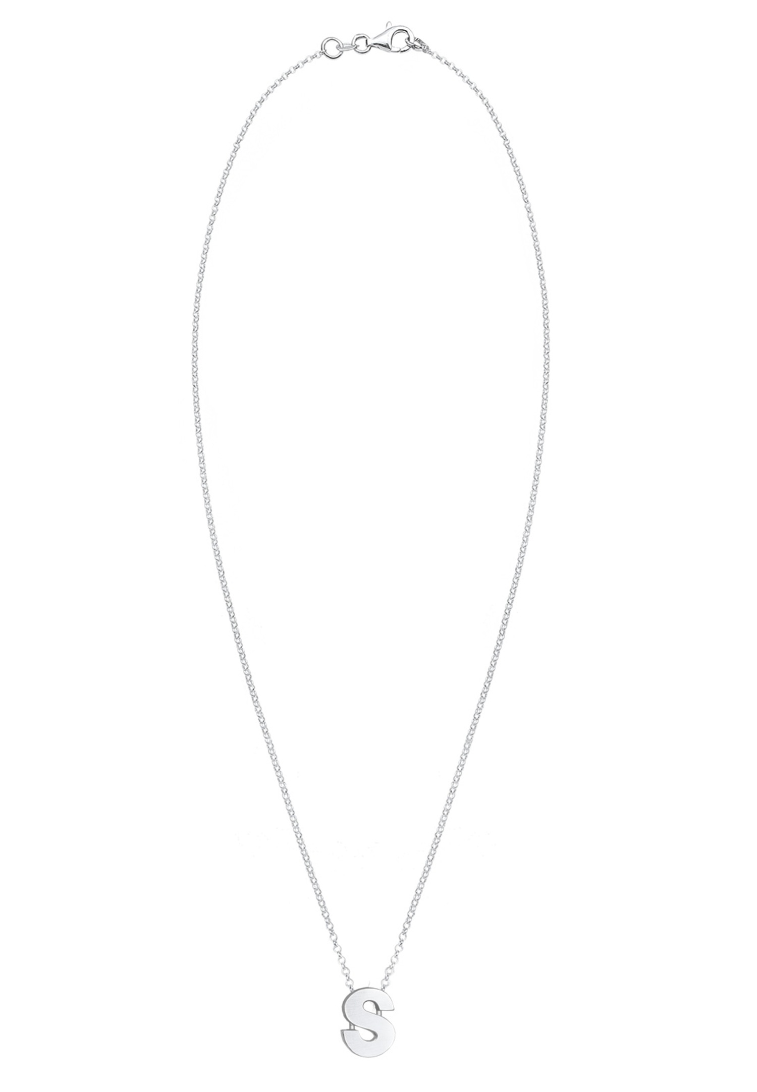 Elli Lettre S Pendentif Basic Minimal Collier Femme (925/1000) Argent