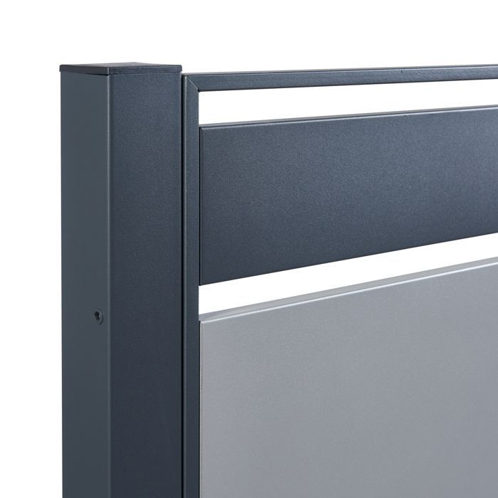 Cache-poubelle Uusikaupunki acier galvanisé 120 x 83 x 11 cm anthracite argent