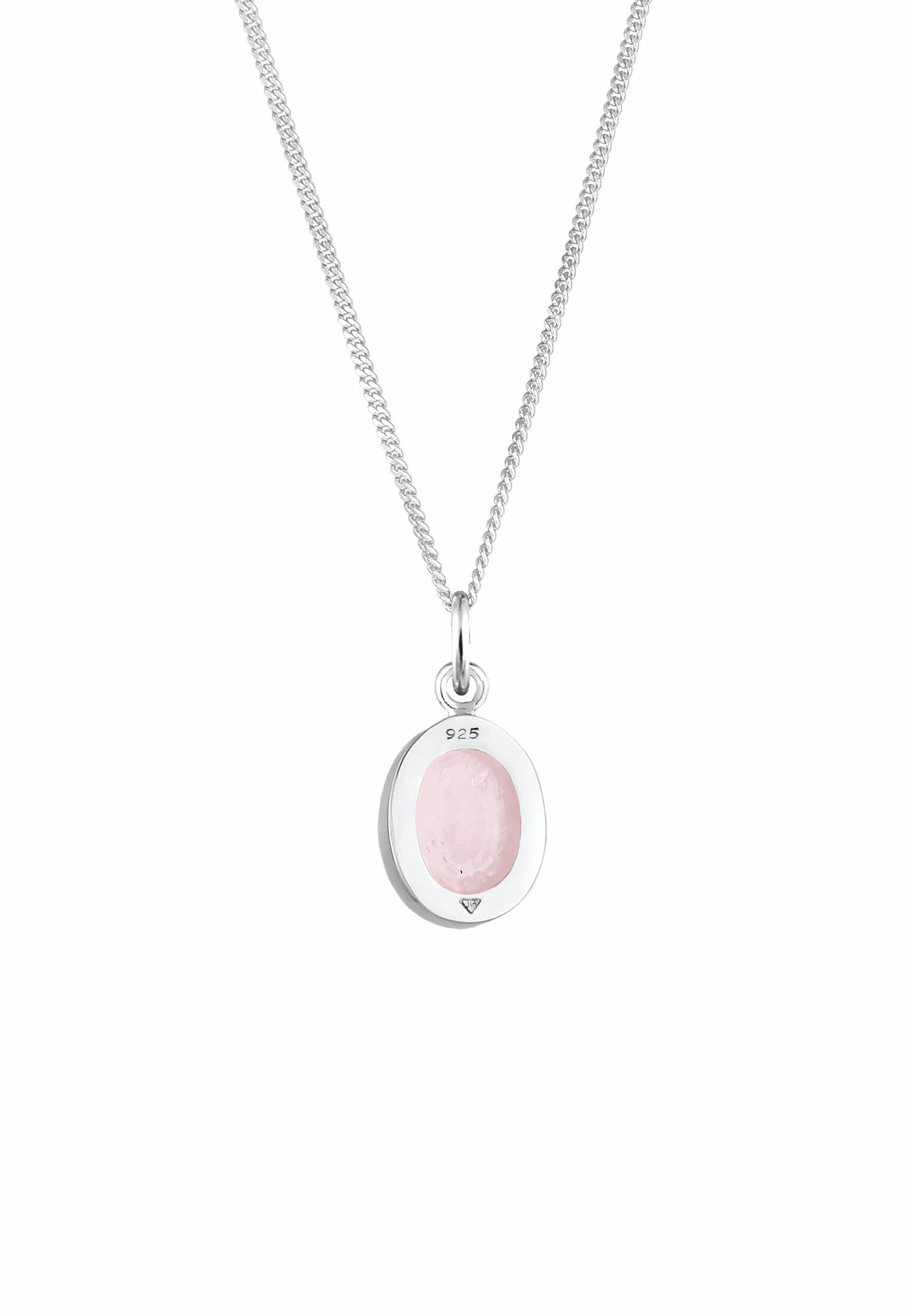 Elli Femmes Pendentif Solitaire Basique Élégant avec Quartz Rose en Argent Sterling 925