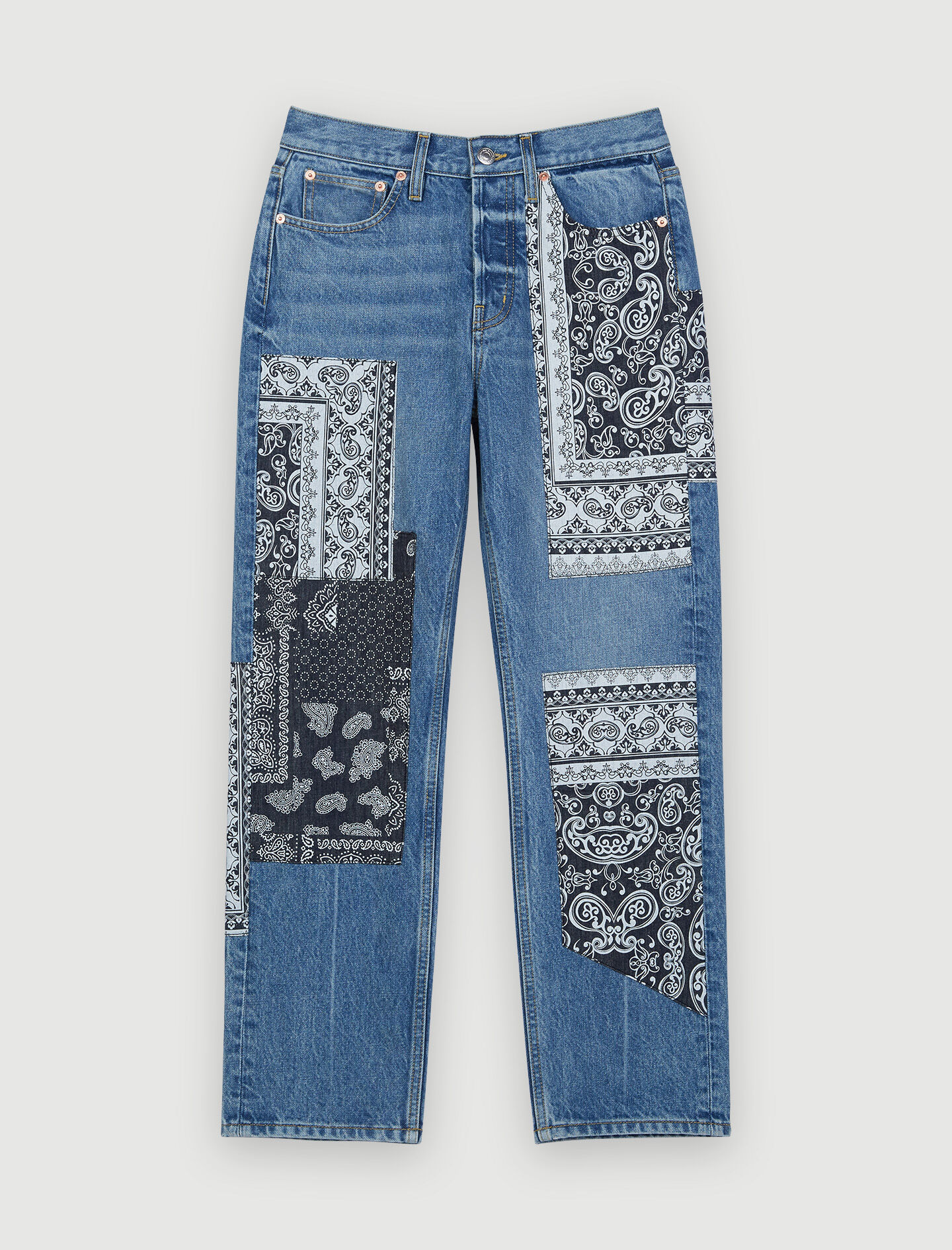 Spijkerbroek met patches - Blauw