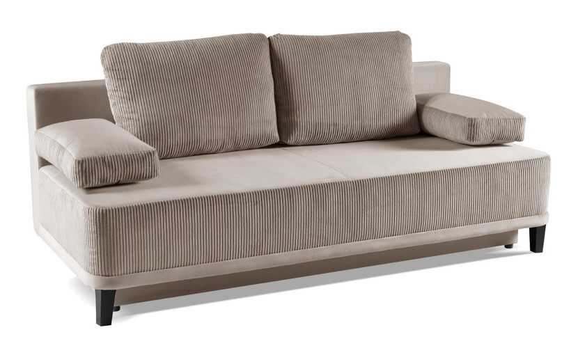 Sztruksowa sofa z funkcją spania  ROSSO Jasny brąz