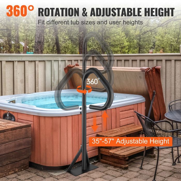 Rampa girevole per spa - DUOKU - H10263-57 - Altezza regolabile da 35 a 57 pollici - Portata 272 kg - Rotazione a 360°