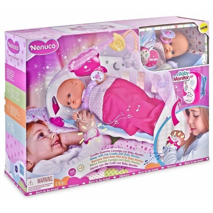 NENUCO - Poupon Interactif Dort avec moi et son Baby Monitor - 35cm