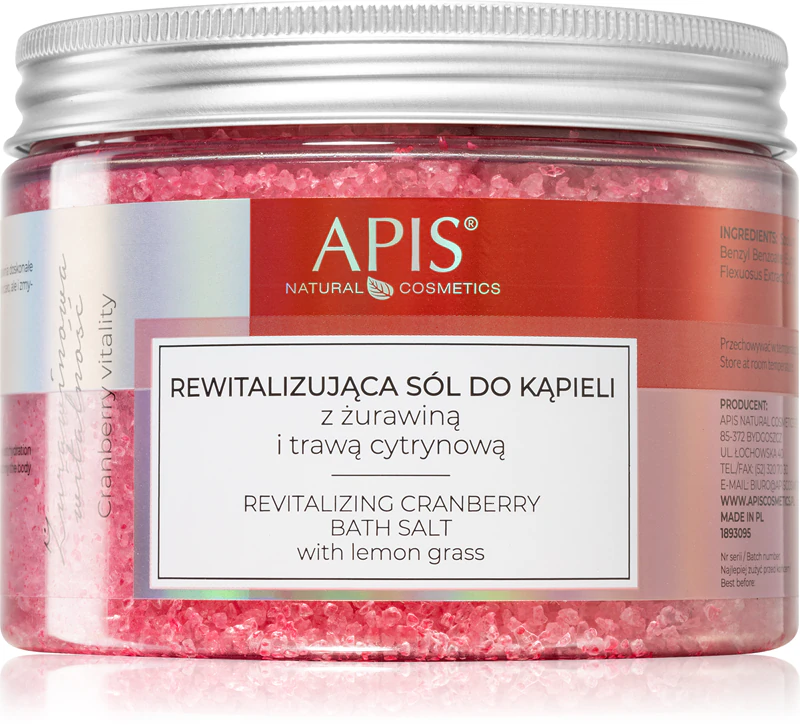 Apis Natural Cosmetics Karpalo-​energiaa antava rentouttava kylpysuola Kuolleenmeren mineraaleilla