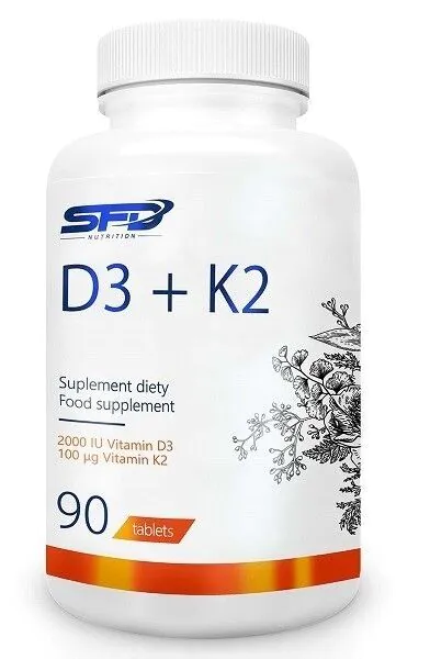 SFD D3 + K2,Suplement diety zawierający witaminy D i K, Tabletki