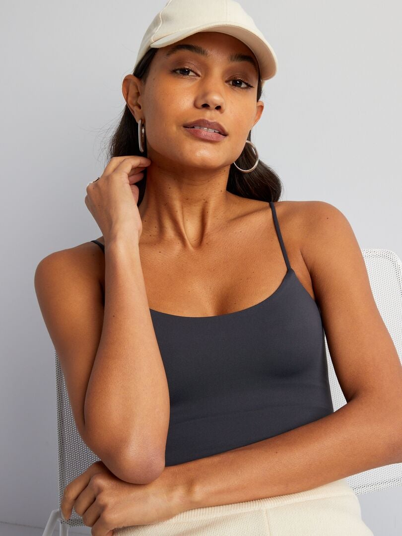 Neopreen bodysuit met dunne bandjes - GRIJS