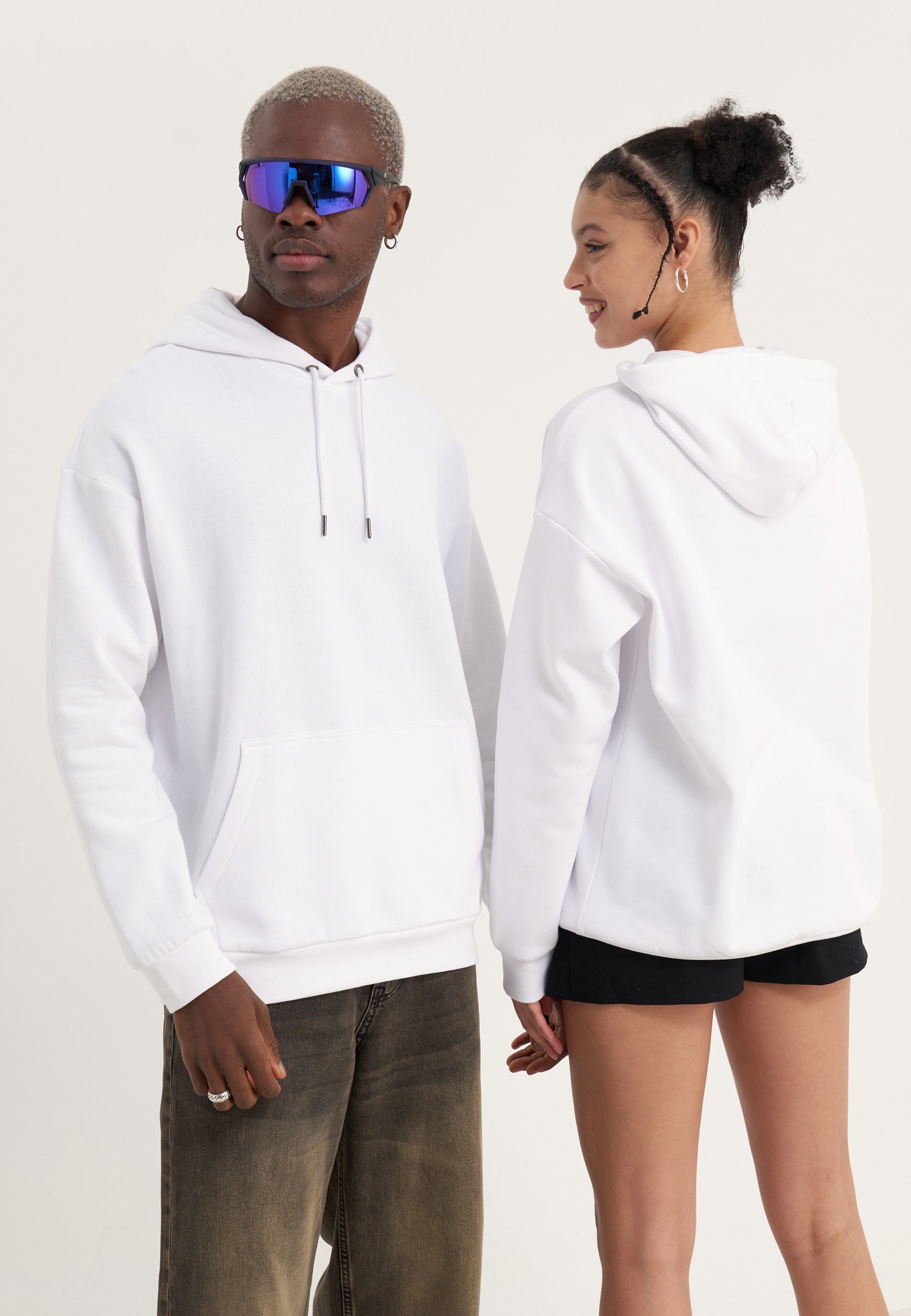 YOURTURN UNISEX 2 PACK - Mikina - white/black