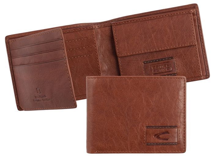 Cartera de piel marrón para hombre Camel Active - Panamá 6 CC + Monedero S Cognac 40690
