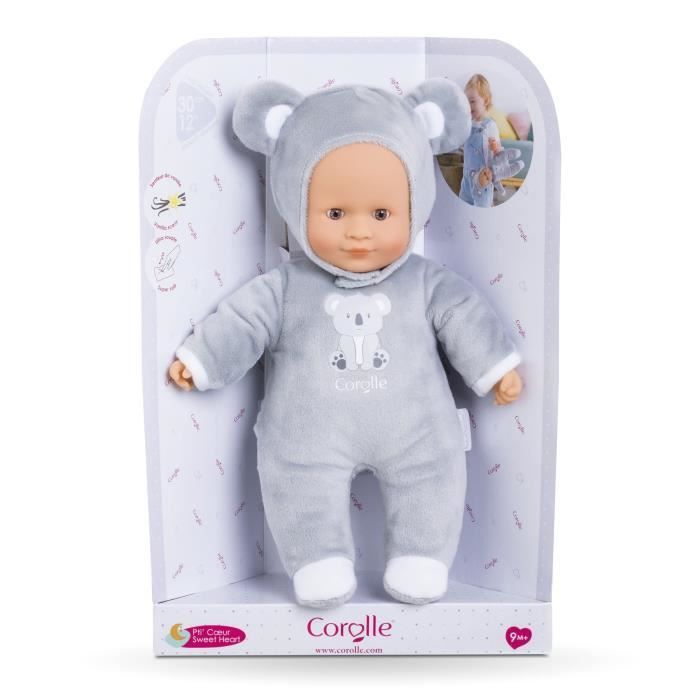 Mon Doudou COROLLE - Pti' Cœur Koala - 30 cm - petit poupon - senteur de vanille - dès 9 mois