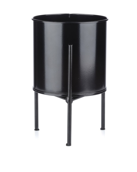 Kwietnik stojak z wkładem 24 cm czarny LOFT