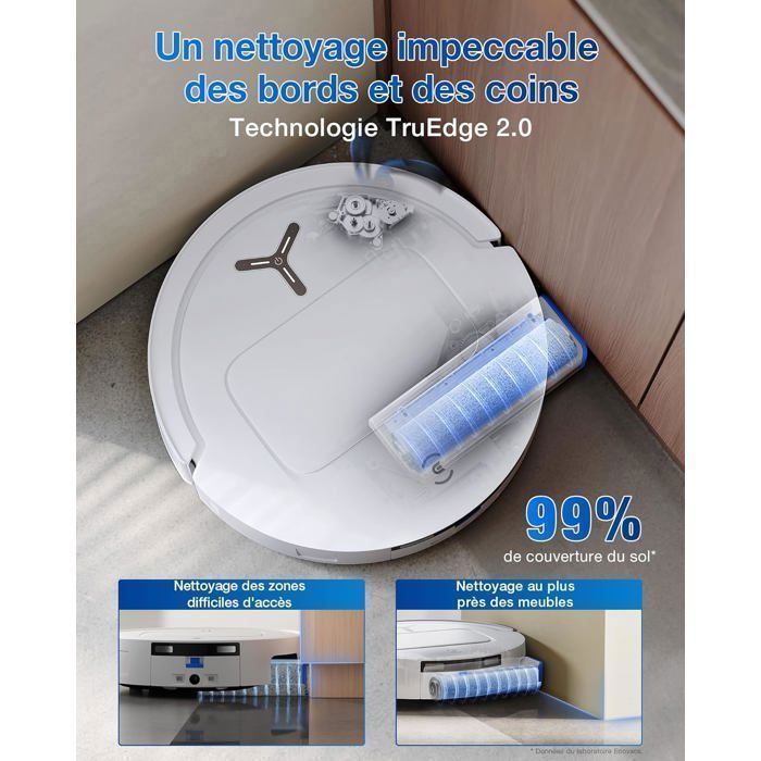 ECOVACS DEEBOT T80 OMNI Aspirateur Robot  laveur, 18 000 Pa, Nettoyage automatique instantan OZMO ROLLER, 75℃ Lavage