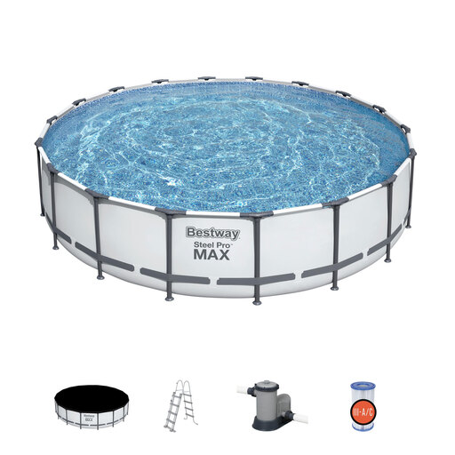 Piscine hors-sol tubulaire Bestway Steel Pro Max 549 x 122 cm avec pompe de filtration à cartouche de 5 678 l/h