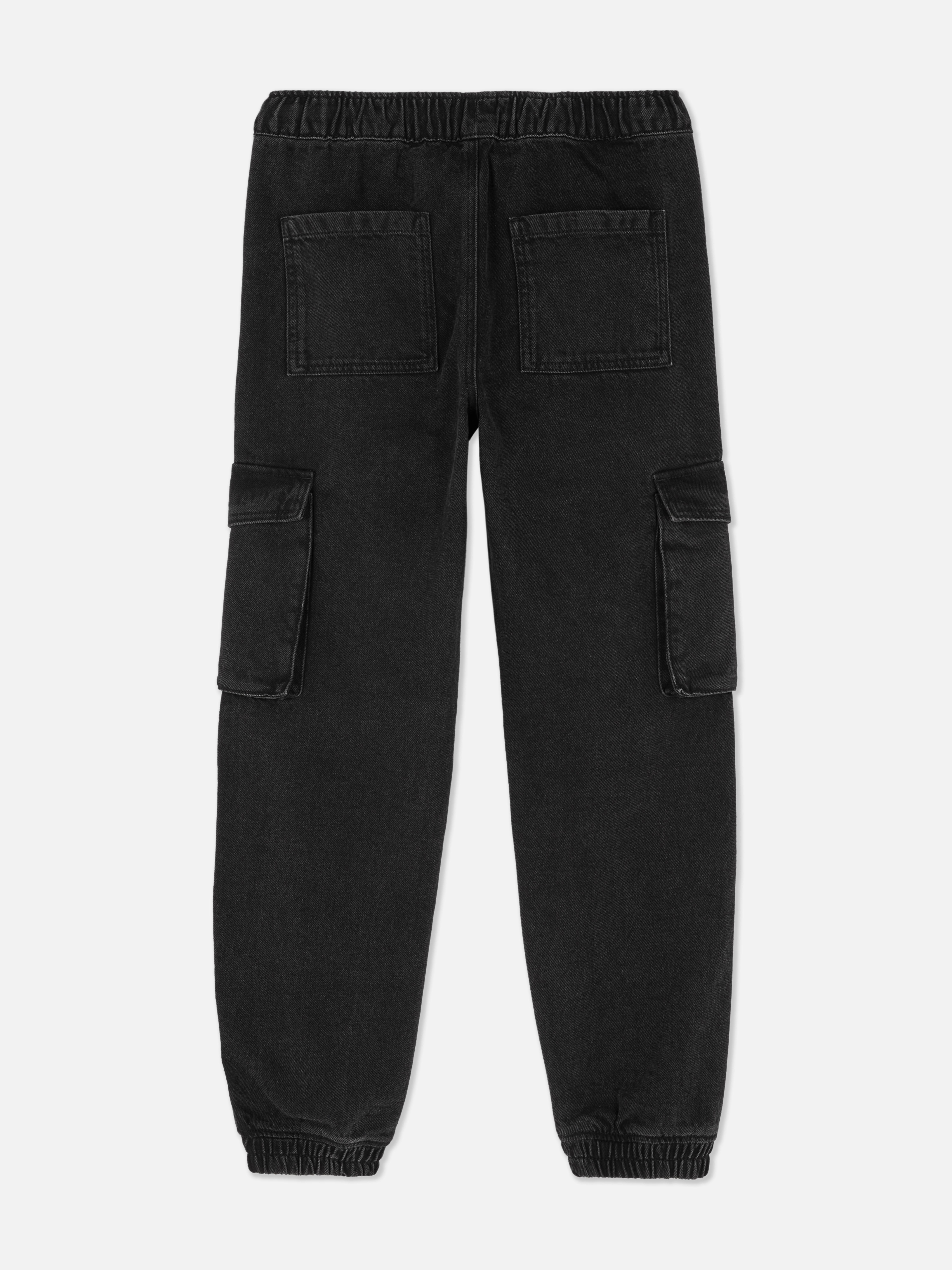 Cargo-Jeans Jeans mit Kordelzug, Cargotaschen und Bündchen am Knöchel