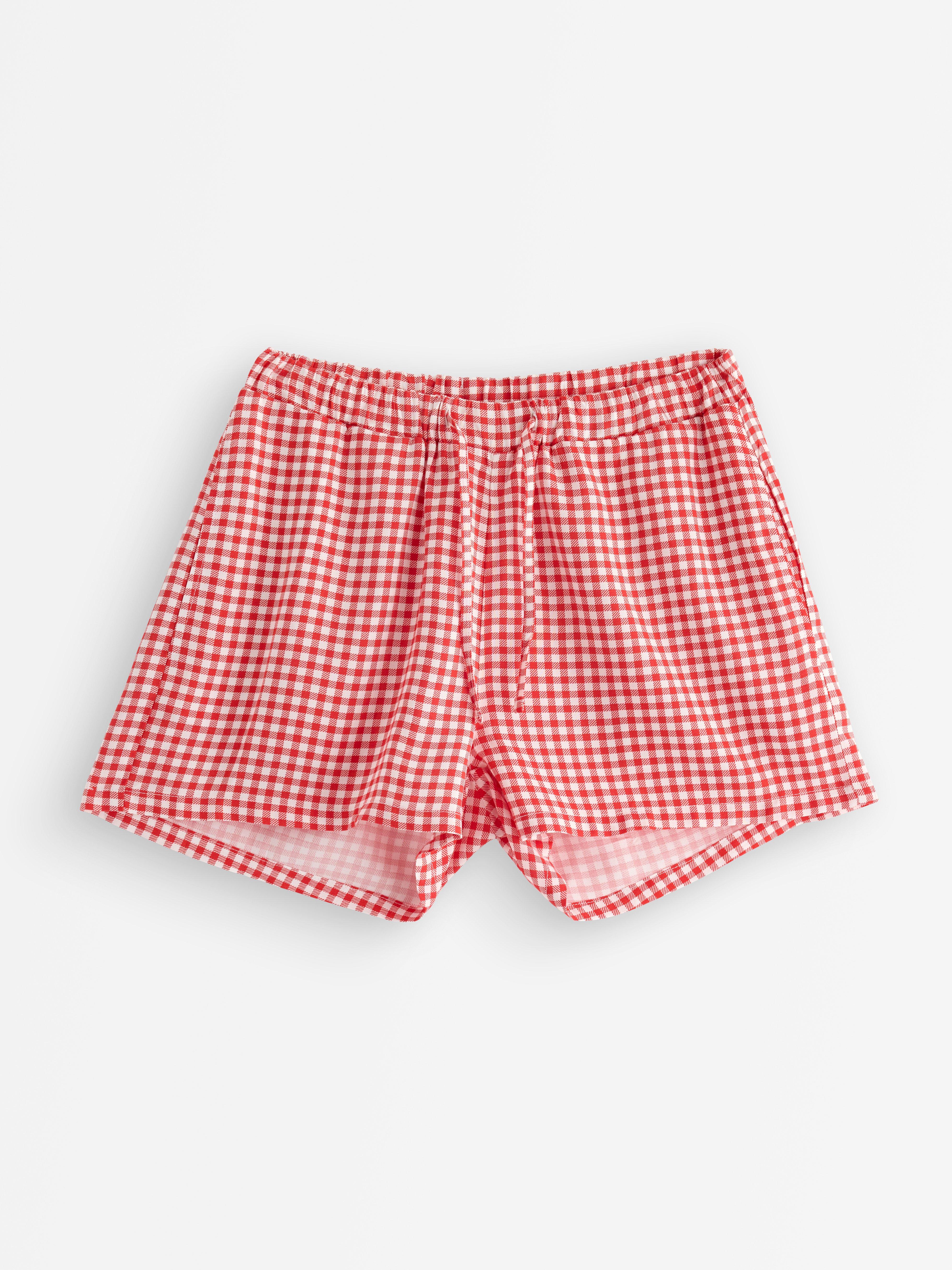 Short en viscose rouge