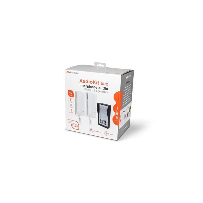 Intercomunicador de áudio com fio - SCS SENTINEL - AudioKit DUO - 2 monofones - Volume ajustável - Branco