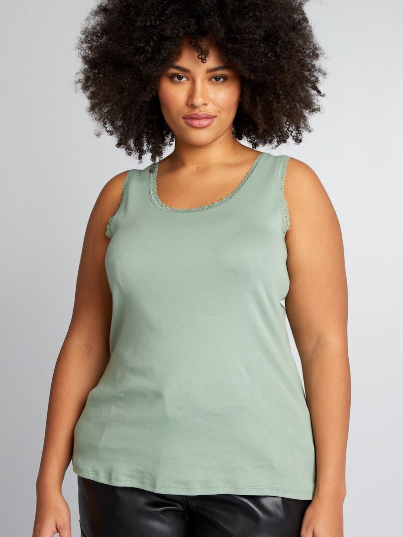 Katoenen tanktop - GROEN