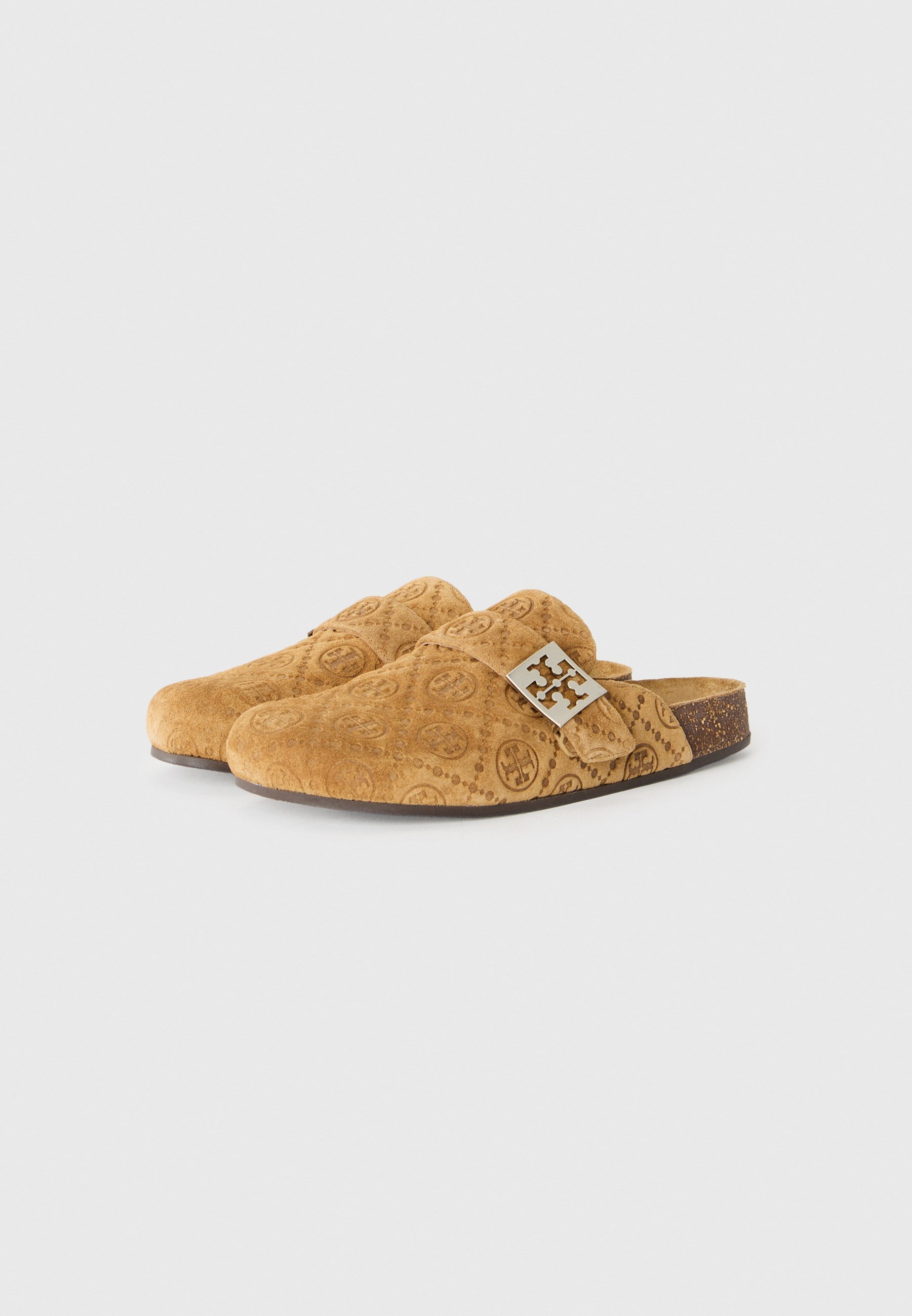 Tory Burch MELLOW - Mules - couleur marron doré/argenté