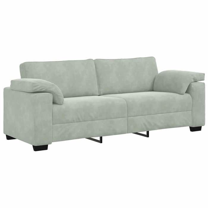vidaXL Ensemble de canapés 3 pcs avec coussins Gris clair Velours 3324667