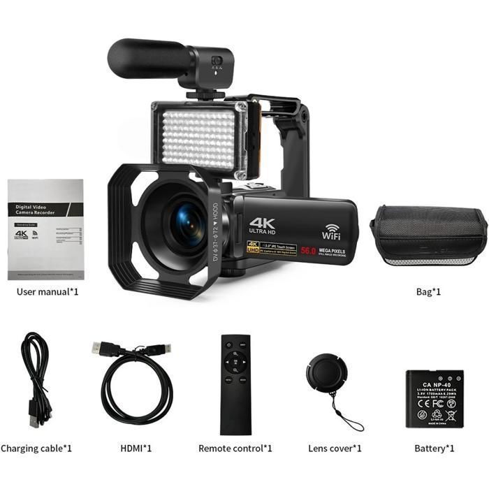 Videocámara digital, 4K/30FPS, 13 MP, pantalla HD de 3