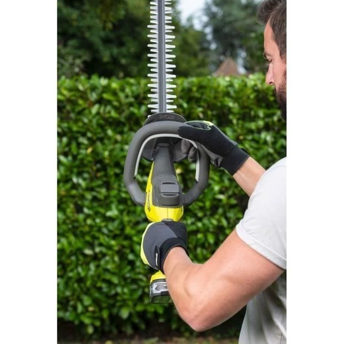 RYOBI - LINEA 18V ONE+ Heggenschaar, 55 cm messen, 24 mm mesafstand + 1 x 4Ah accu & lader RY18HT55A-0 + RC18120B-140X