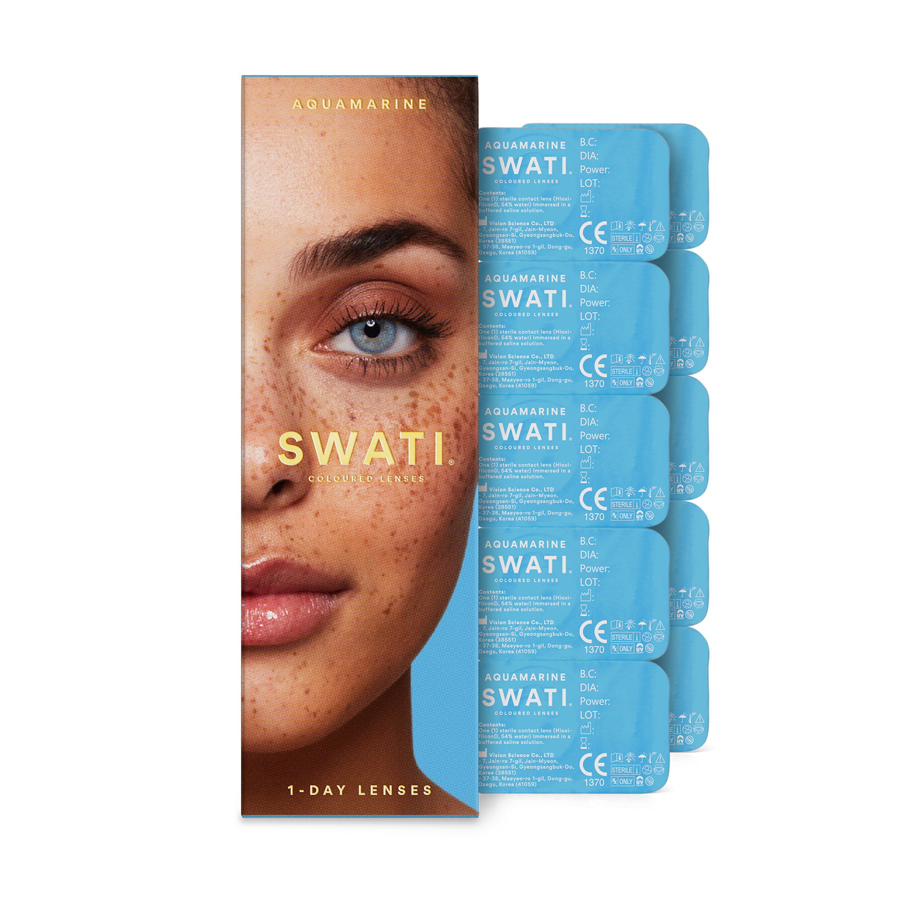 Barevné čočky Aquamarine 1-Day - SWATI Cosmetics