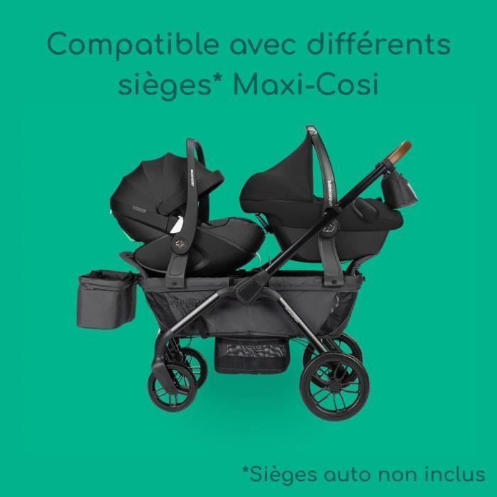 BEBECONFORT HELIOS, Passeggino doppio, Per tutti i terreni, Compatto e pieghevole, Carrello, Da 0 a 4 anni, Da 0 a 22 kg, GRAFITE MINERALE