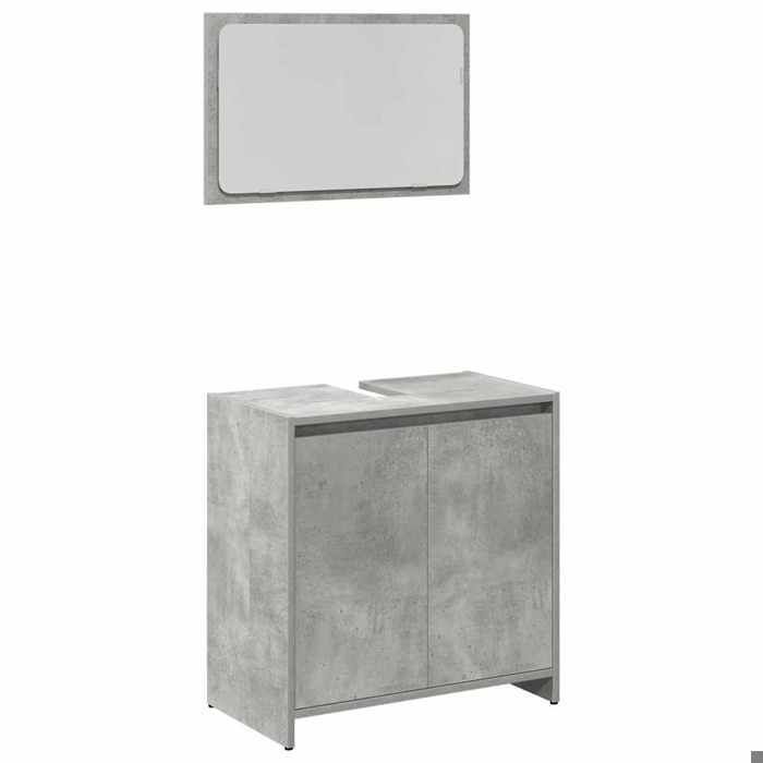 Ensemble de meubles de salle de bain - KALISSE - 3 pièces - Gris béton - Bois d'ingénierie - 60 kg max