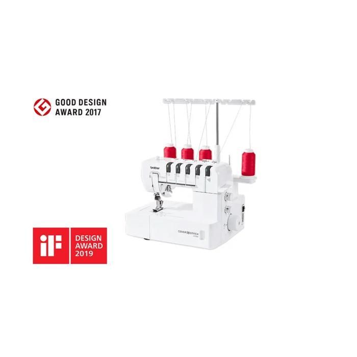 Máquina de recubrir BROTHER CV3550 - 5, 4, 3 y 2 hilos - Brazo libre - Amplia área de trabajo