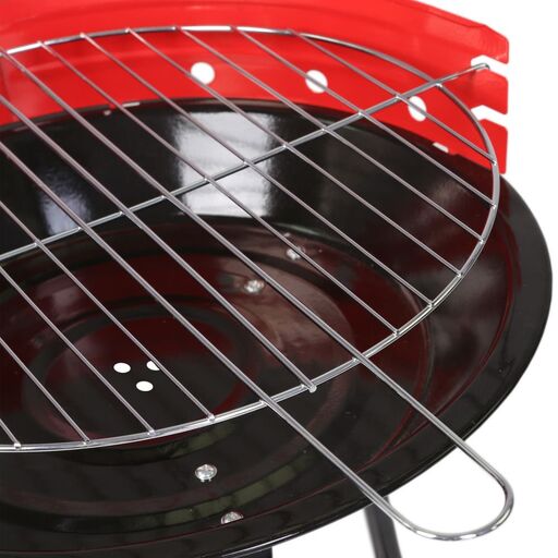 Barbacoa De Carbón Redonda Con Parrilla De Acero 34x55 Cm