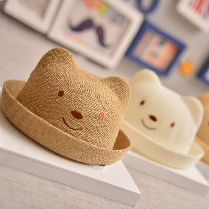 FUNMOON Sombrero Panamá de paja con dibujos animados para niños - 577011