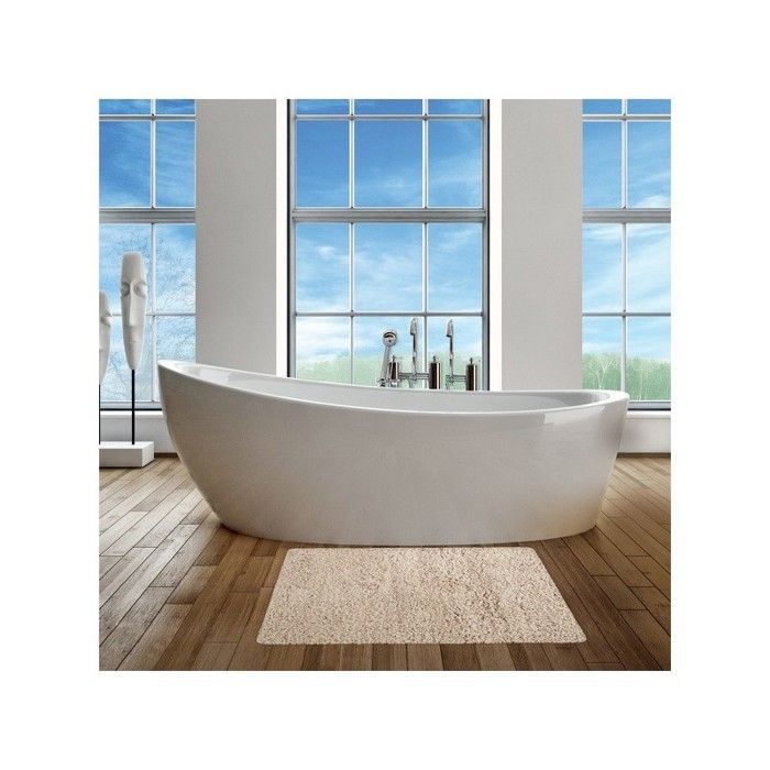 Alfombrilla de baño de microfibra MSV de 40x60 cm, color beige.
